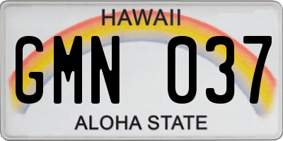 HI license plate GMN037
