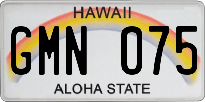 HI license plate GMN075