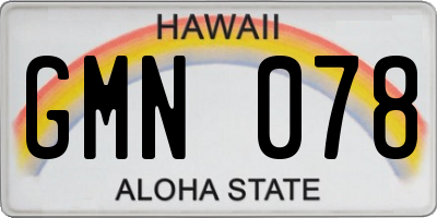 HI license plate GMN078
