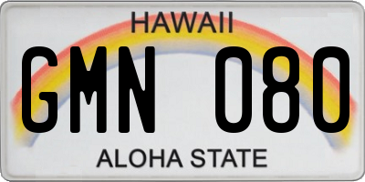 HI license plate GMN080
