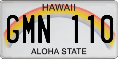 HI license plate GMN110
