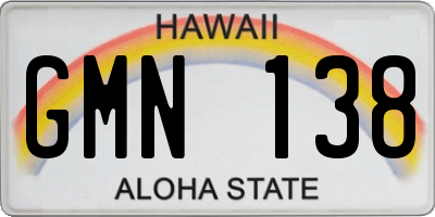 HI license plate GMN138