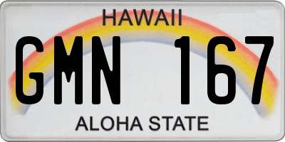 HI license plate GMN167