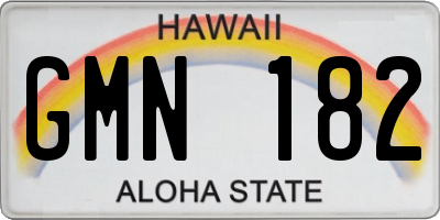 HI license plate GMN182