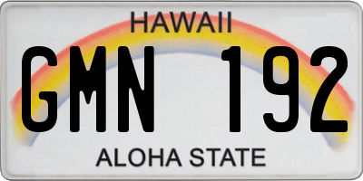 HI license plate GMN192