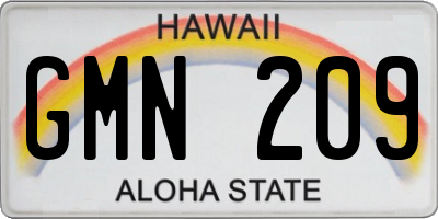 HI license plate GMN209