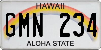 HI license plate GMN234