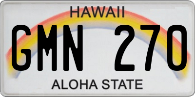HI license plate GMN270