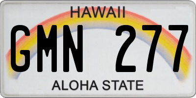 HI license plate GMN277