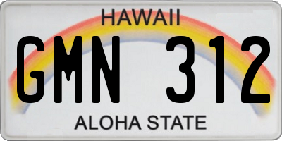 HI license plate GMN312