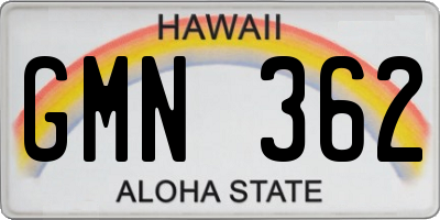 HI license plate GMN362