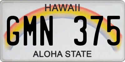 HI license plate GMN375