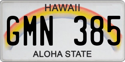 HI license plate GMN385