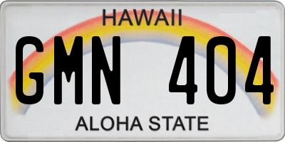 HI license plate GMN404