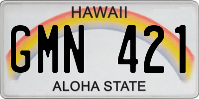 HI license plate GMN421