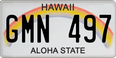 HI license plate GMN497