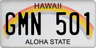 HI license plate GMN501