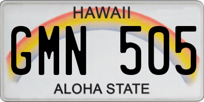 HI license plate GMN505