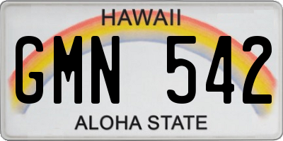 HI license plate GMN542