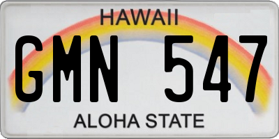 HI license plate GMN547
