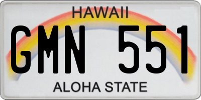 HI license plate GMN551