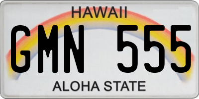 HI license plate GMN555