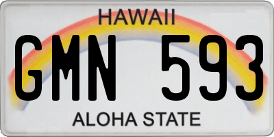 HI license plate GMN593