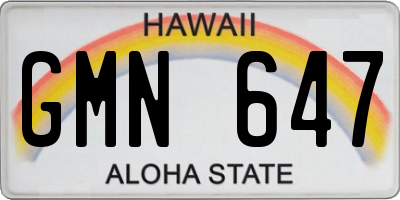 HI license plate GMN647
