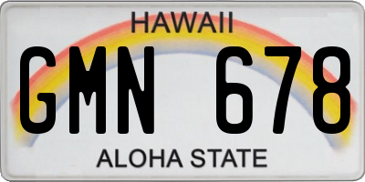 HI license plate GMN678