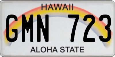 HI license plate GMN723