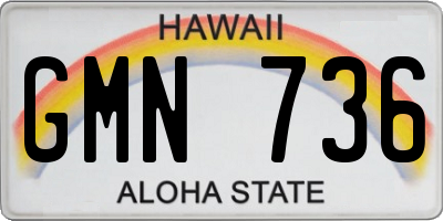 HI license plate GMN736
