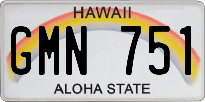 HI license plate GMN751