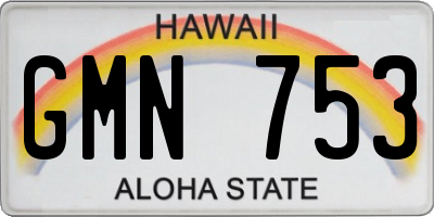 HI license plate GMN753