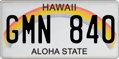 HI license plate GMN840