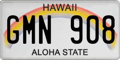 HI license plate GMN908