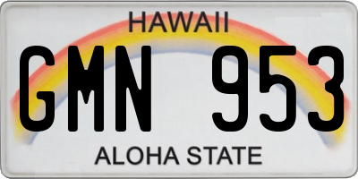 HI license plate GMN953