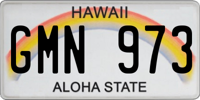 HI license plate GMN973