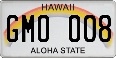 HI license plate GMO008