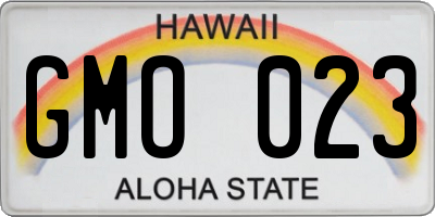 HI license plate GMO023