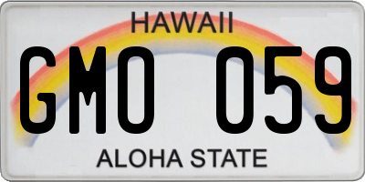 HI license plate GMO059