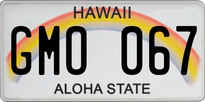 HI license plate GMO067