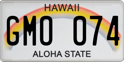 HI license plate GMO074