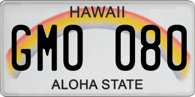 HI license plate GMO080
