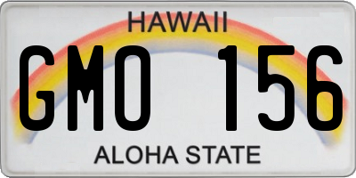 HI license plate GMO156