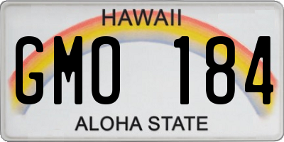 HI license plate GMO184