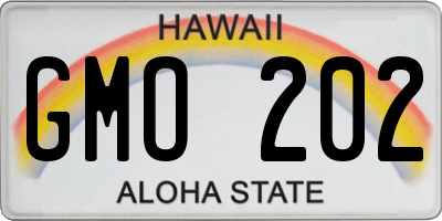 HI license plate GMO202