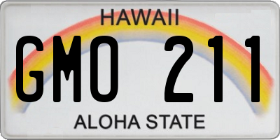 HI license plate GMO211