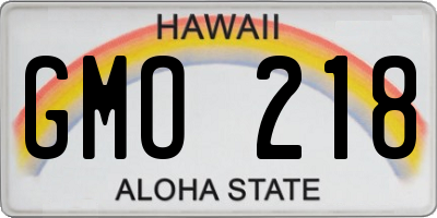 HI license plate GMO218