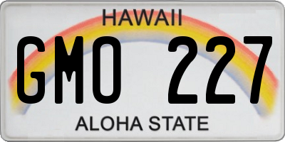 HI license plate GMO227