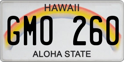 HI license plate GMO260